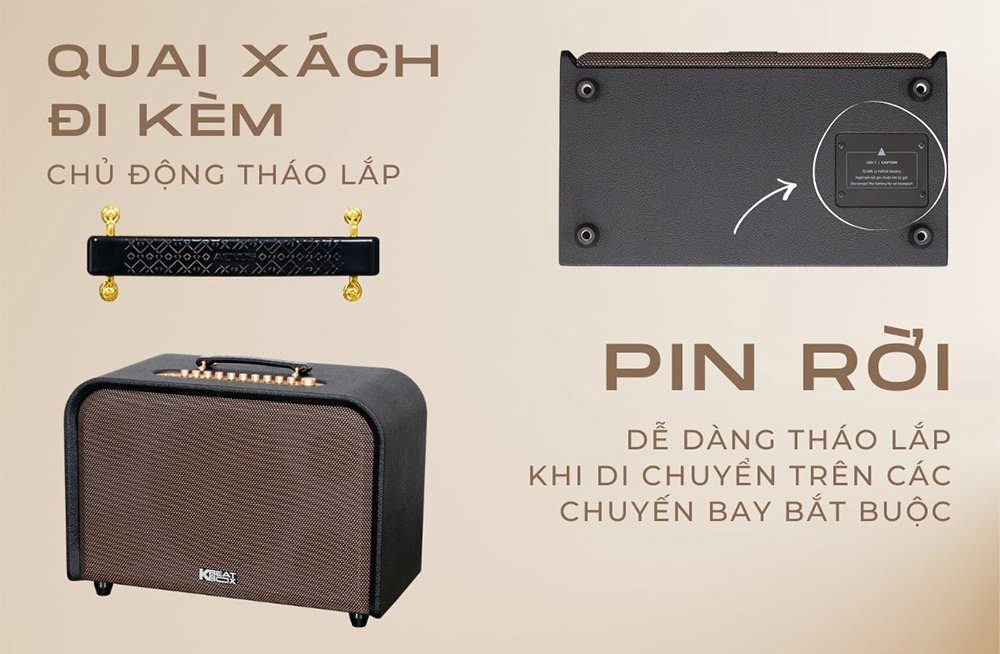 Loa Karaoke di động Acnos Acoustic 3 Compact màu đen