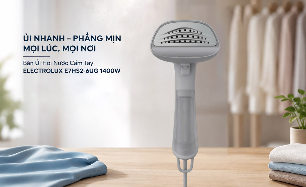 Bàn Ủi Hơi Nước Cầm Tay Electrolux E7HS2-6UG có kiểu dáng nhỏ gọn