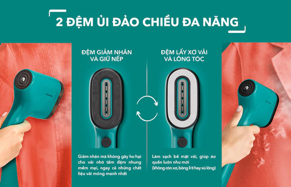 Pure Pop Tefal DT2026E1 trang bị đầu ủi tháo rời, 2 mặt đệm chuyên dụng