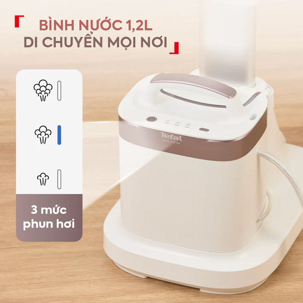 Bình chứa dung tích 1.2L cho thời gian ủi liên tục mà không cần châm nước