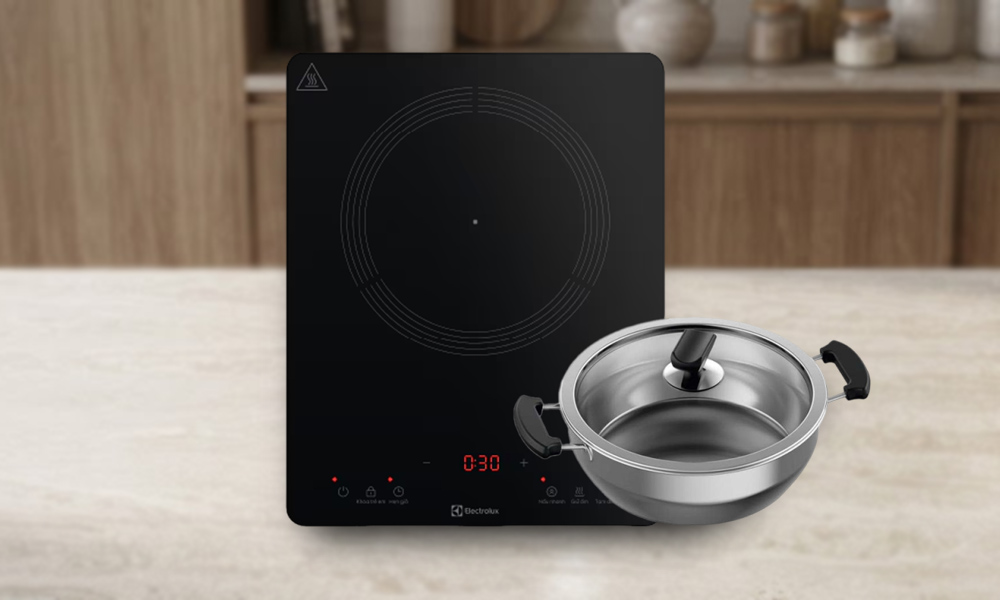Bếp Điện Từ Đơn Electrolux ETIS450RGA 2000W có thiết kế hiện đại