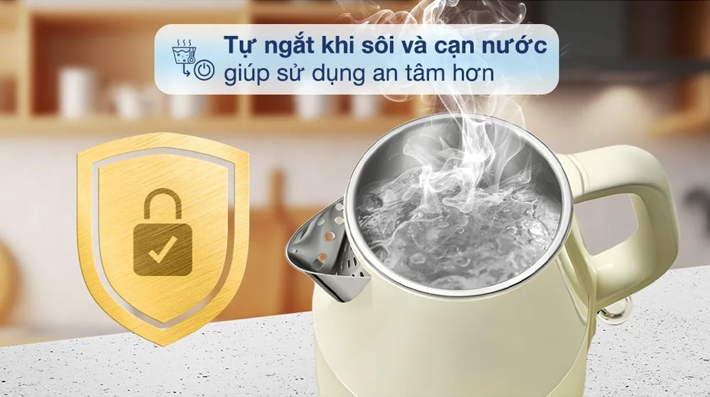 Bình Đun Siêu Tốc Bear KE-5H20B16 mang đến sự an tâm khi sử dụng