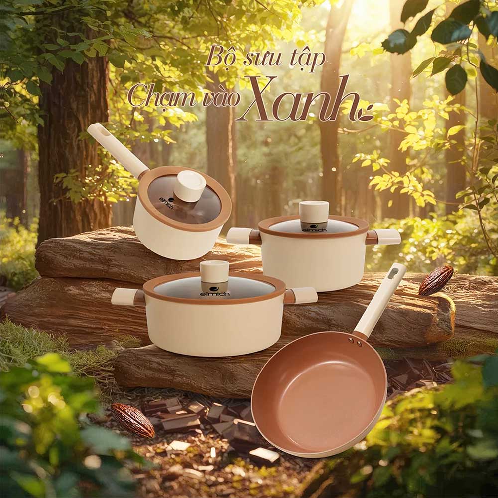 Bộ Nồi Chống Dính Elmich Mocha EL5243MC04 làm từ chất liệu bền bỉ