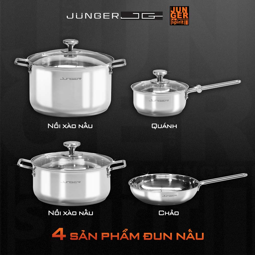 Bộ Nồi Junger CWJ-070 hỗ trợ chế biến linh hoạt nhiều món ăn