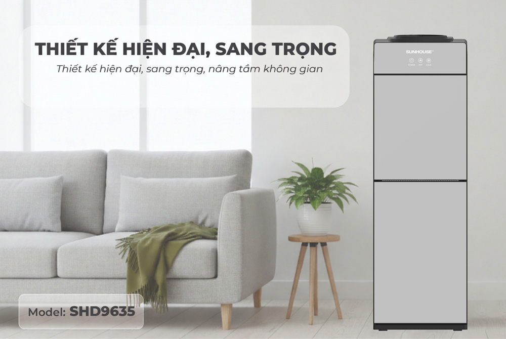 Cây Nước Nóng Lạnh Sunhouse SHD9635 670W có thiết kế sang trọng