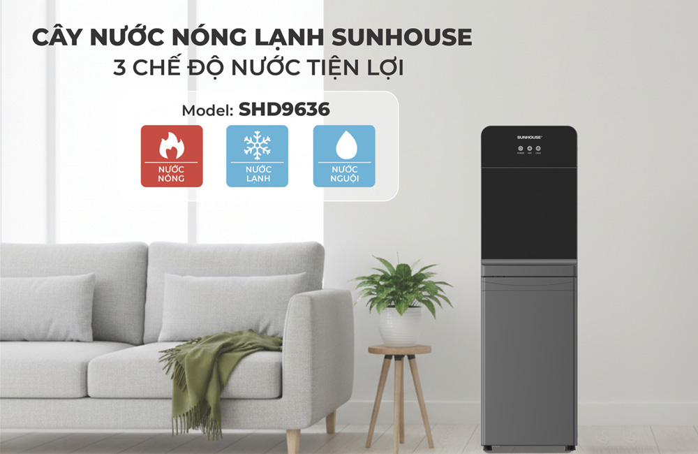 Sunhouse SHD9636 670W đáp ứng linh hoạt nhu cầu sử dụng với 3 chế độ nước