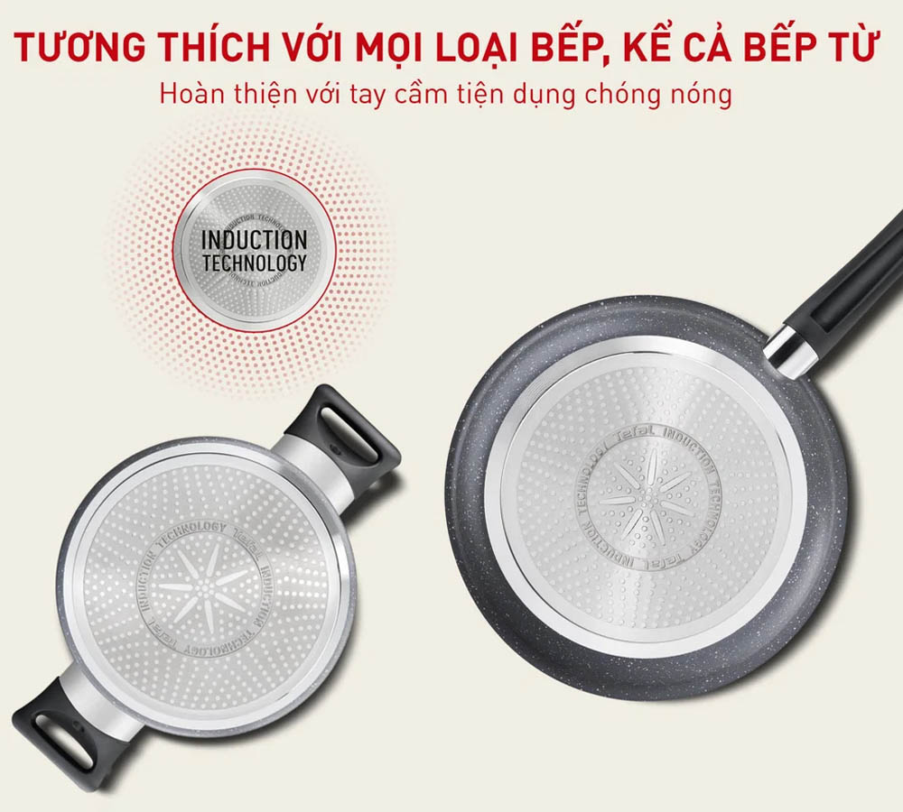 Chảo Chiên Sâu Lòng Tefal Cook Healthy 28cm tương thích nhiều loại bếp