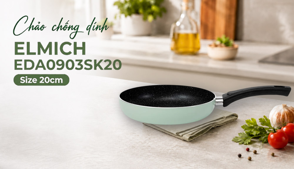 Chảo Chống Dính Elmich EDA0903SK20 Size 20cm có thiết kế hiện đại