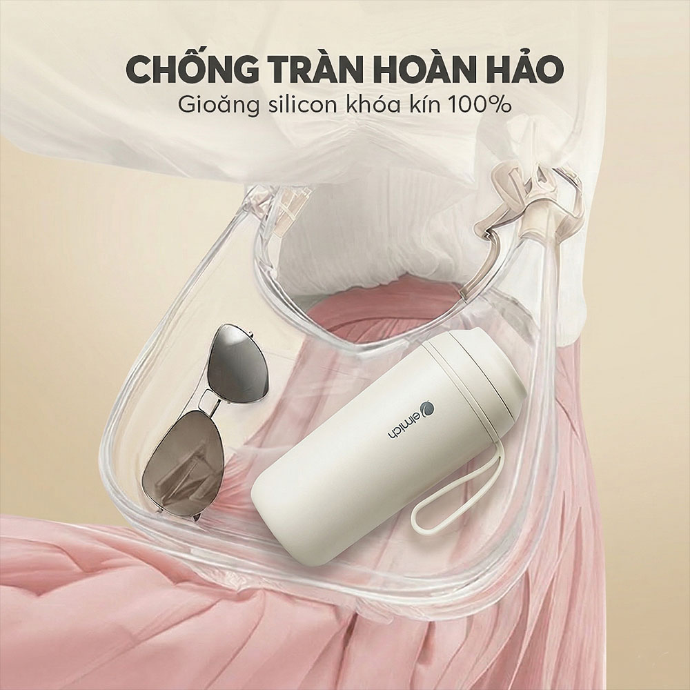 Cốc Giữ Nhiệt Elmich EL8305WH 450ml có gioăng silicon khóa kín