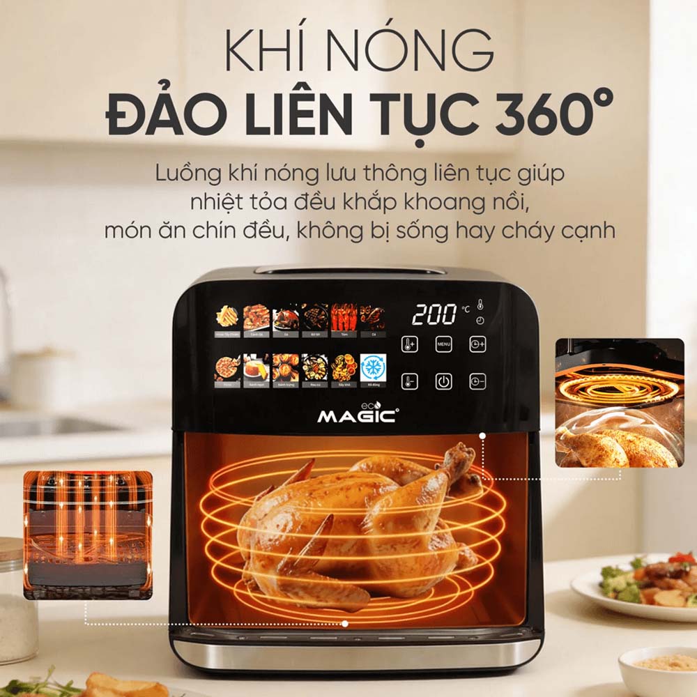 Luồng khí nóng lưu thông liên tục giúp tỏa nhiệt đều