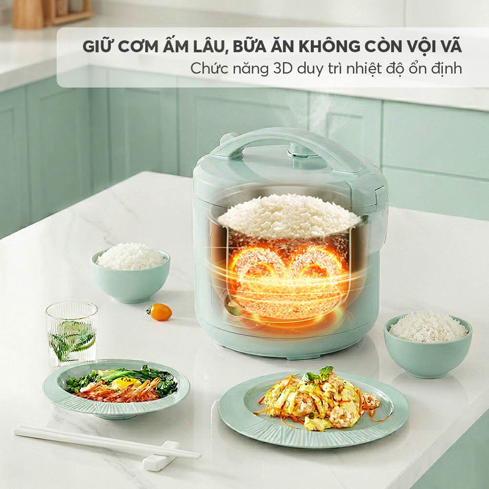 Nồi Cơm Điện Elmich RCE9357 1.8 Lít trang bị công nghệ ủ 3D
