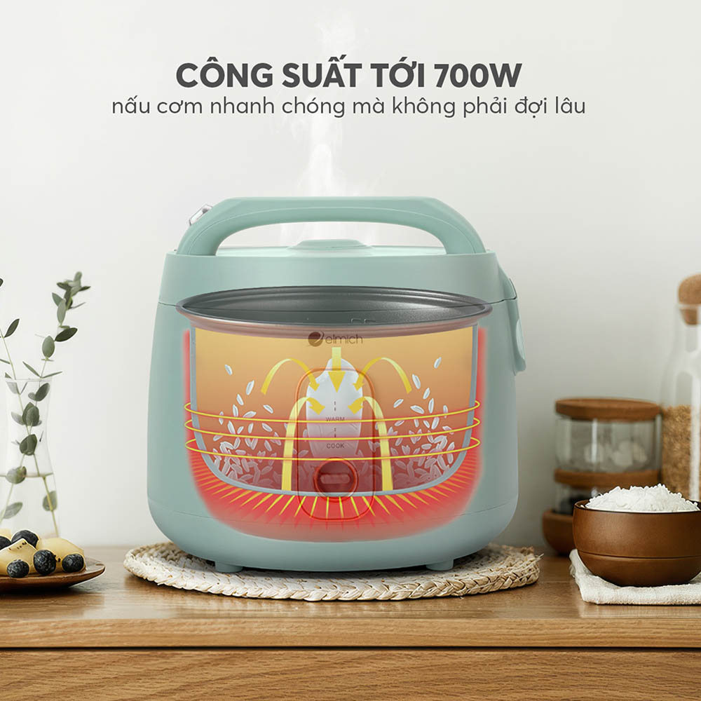 Nồi Cơm Điện Elmich RCE-9127 1.8 Lít có công suất 700W