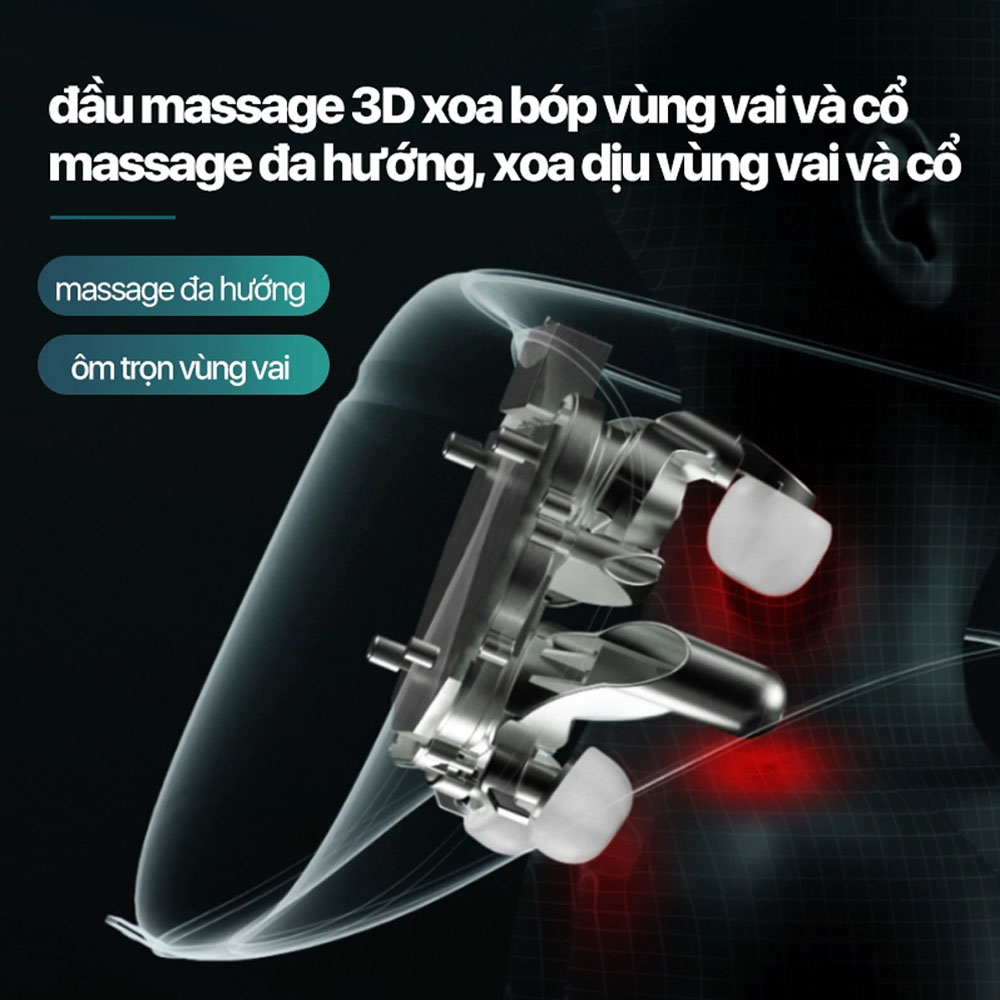 6 đầu massage 3D mô phỏng thao tác massage bằng tay