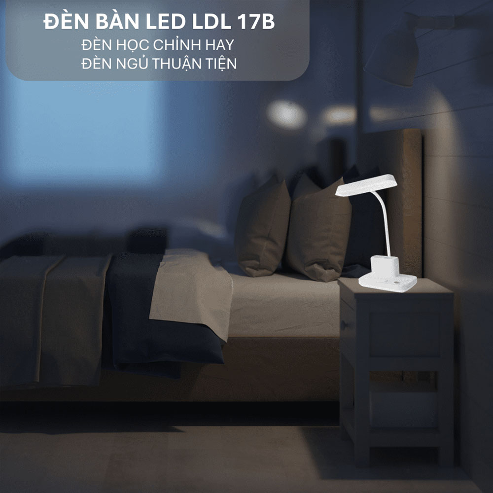 Đèn Bàn LED Điện Quang ĐQ LDL17B 3 W trang bị điều khiển cảm ứng