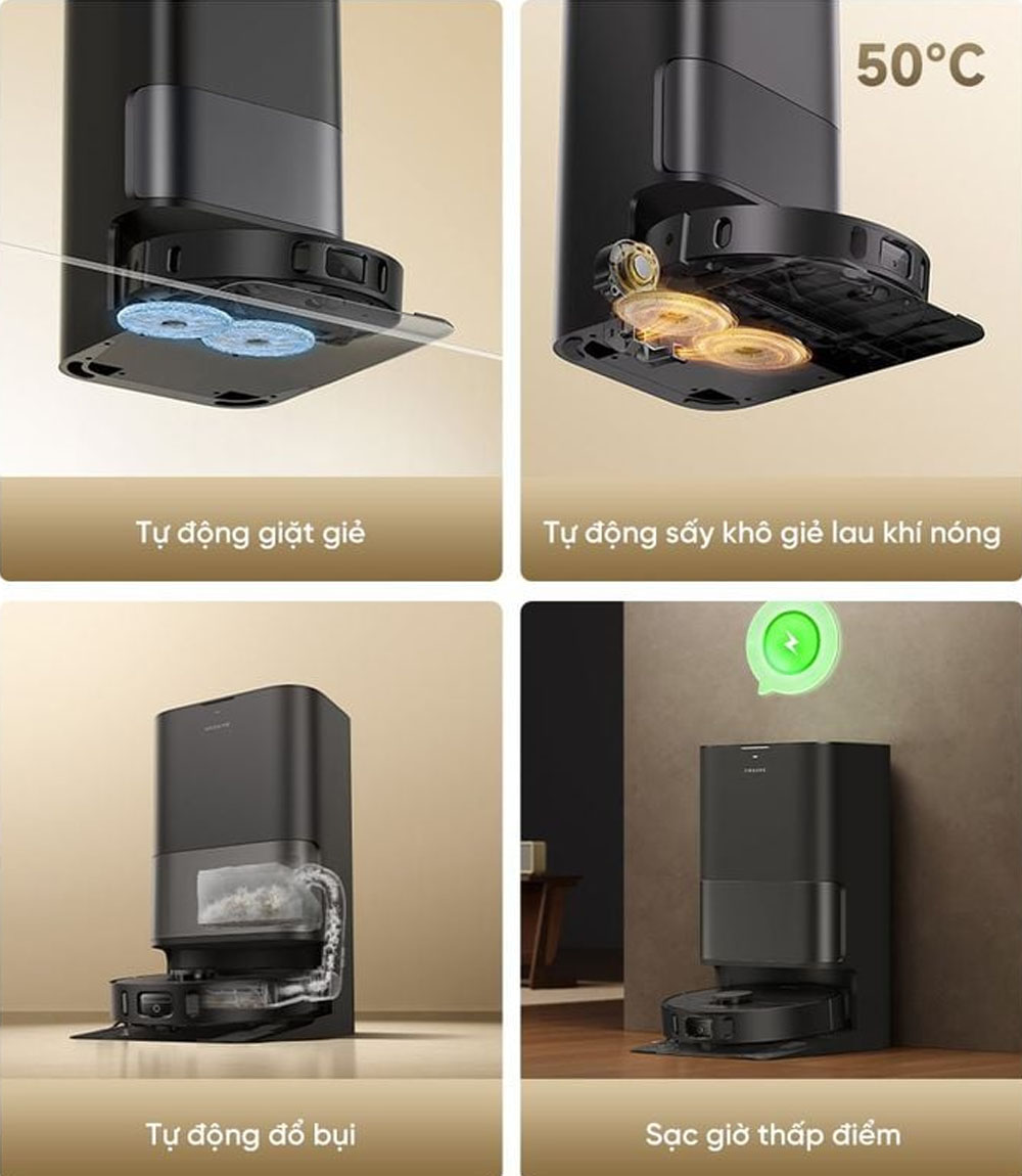 Trạm sạc của Dreame D30 Ultra mang đến nhiều tiện ích