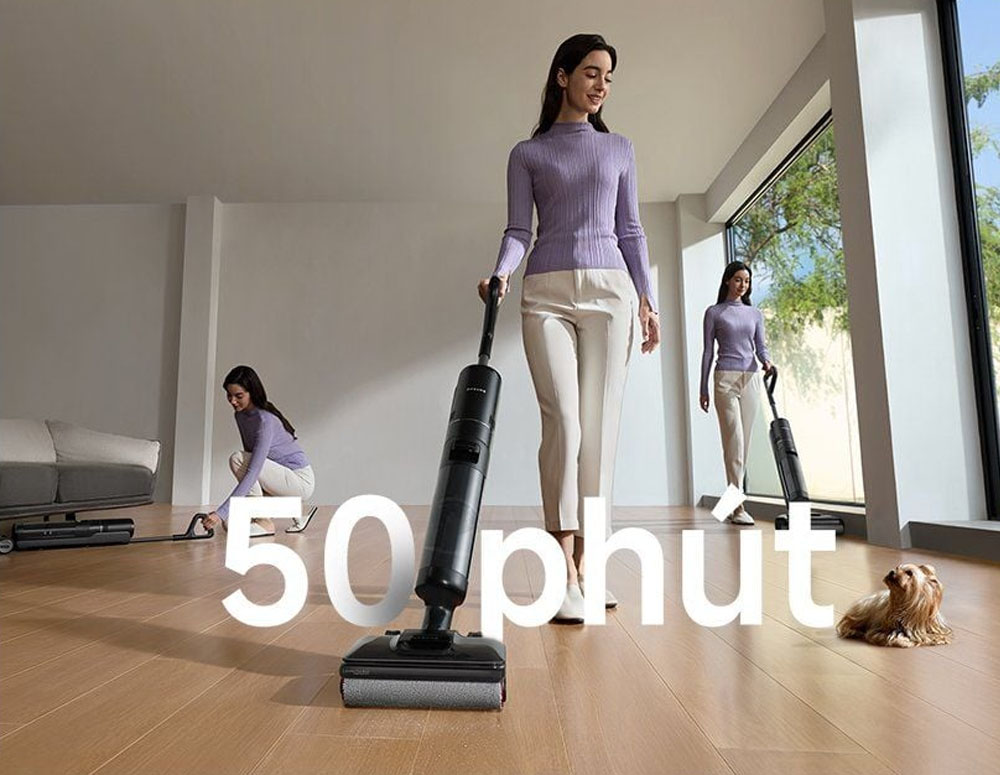 Máy hút bụi Dreame H13s FlexReach làm sạch lên đến 300m²