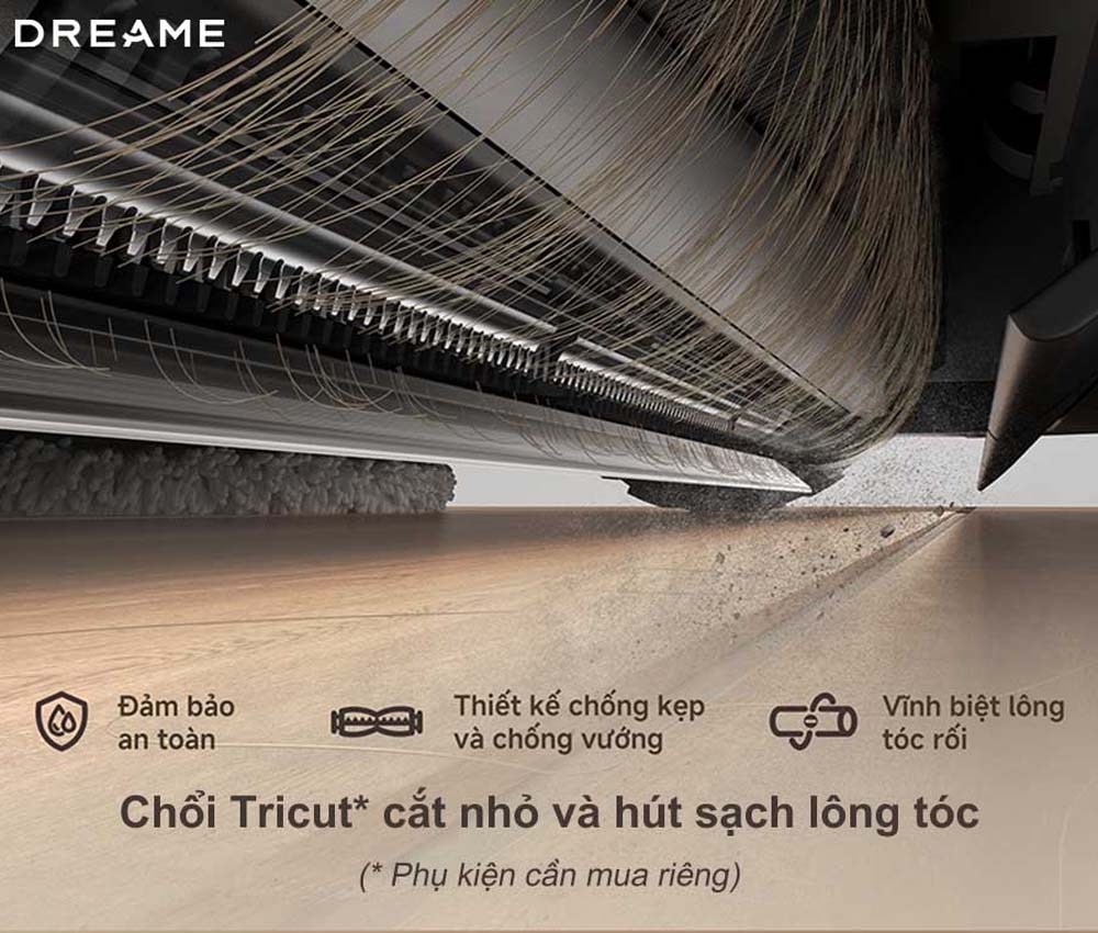 Chổi TriCut™ chống rối của Dreame L50 Ultra CE