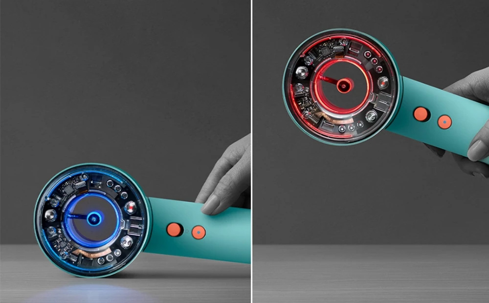 Dyson Supersonic Nural™ HD16 PBuRCo tự giảm luồng khí khi đặt xuống