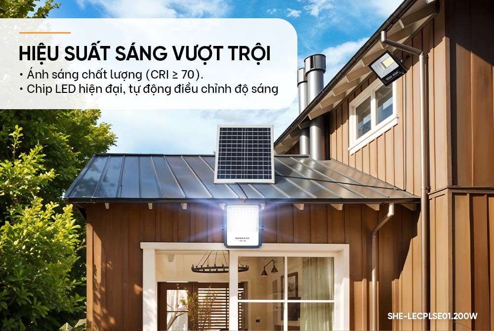 Eco Sunhouse SHE-LECPLSE01.200W có hiệu suất sáng vượt trội
