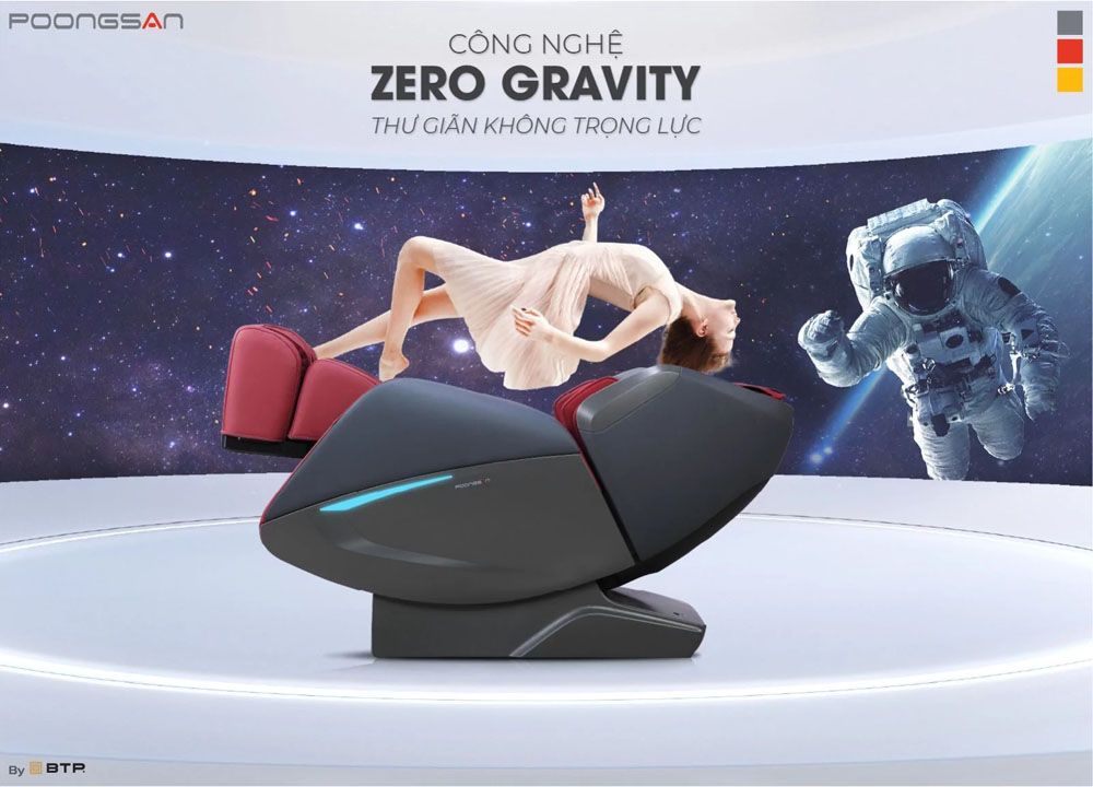 Công nghệ Zero Gravity với 3 tư thế ngả khác nhau