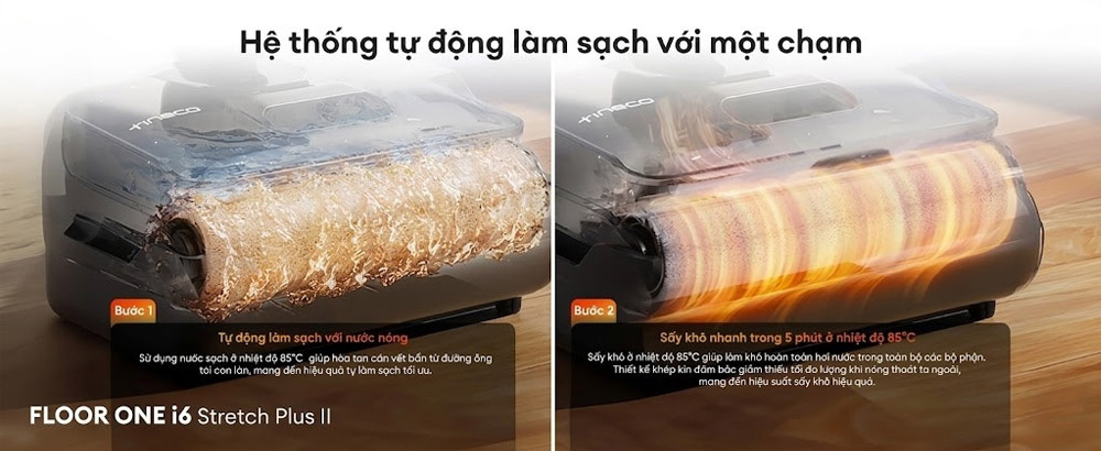 Tineco Floor One i6 Stretch Plus II trang bị hệ thống FlashDry