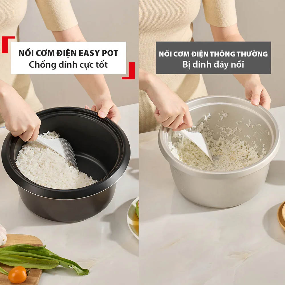 Nồi Cơm Điện Tử Tefal RK1088Y0 sở hữu lòng nồi nhôm phủ chống dính