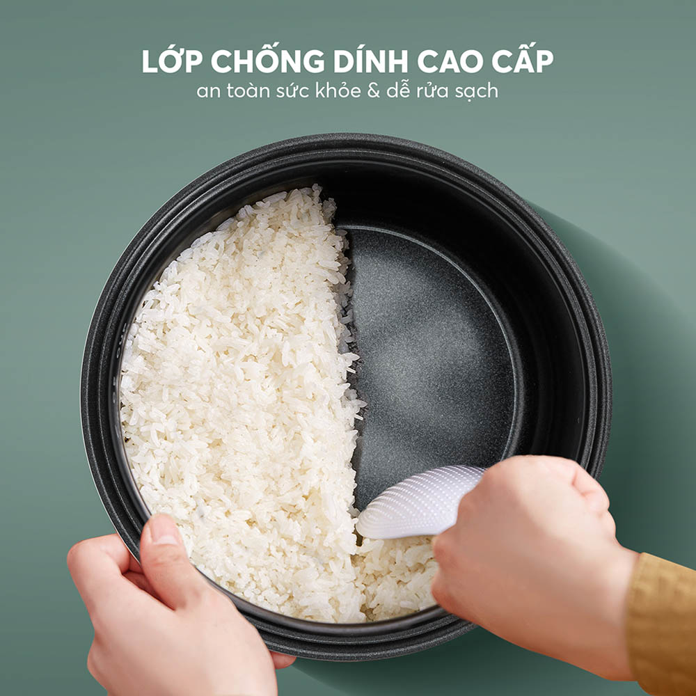 Nồi Cơm Điện Elmich RCE-9127 sở hữu lòng nồi nhôm phủ chống dính