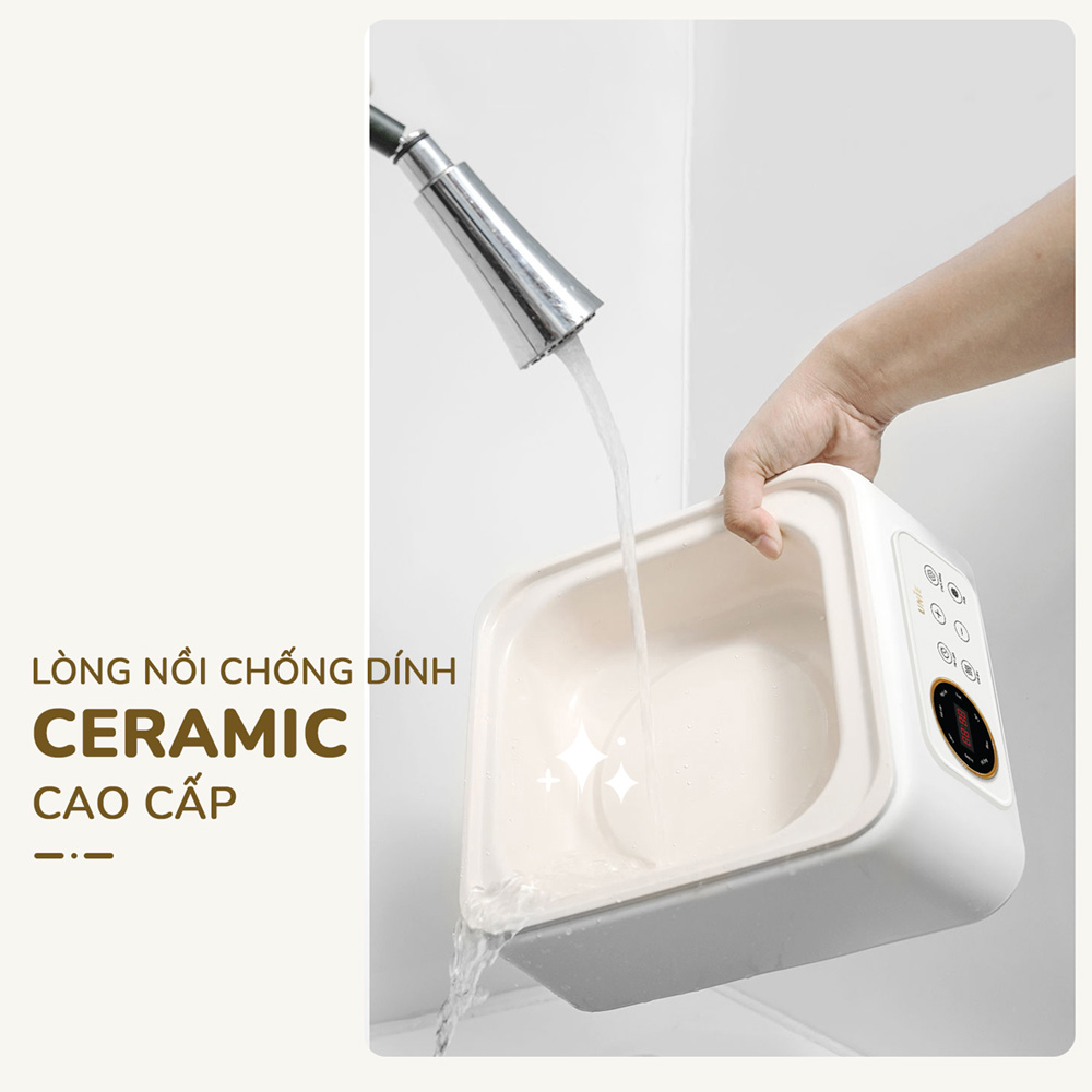 Nồi Lẩu Hấp Đa Năng Unie UE668 trang bị lòng nồi phủ chống dính Ceramic