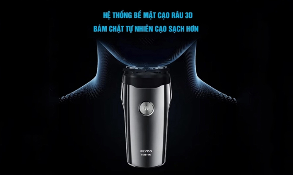 Công nghệ lưỡi dao kép 3D trên Máy Cạo Râu Flyco FS181VN