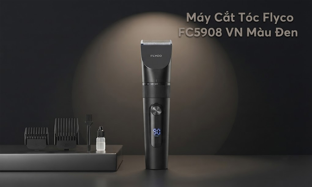 Máy Cắt Tóc Flyco FC5908VN Màu Đen có nắp bảo vệ thông minh