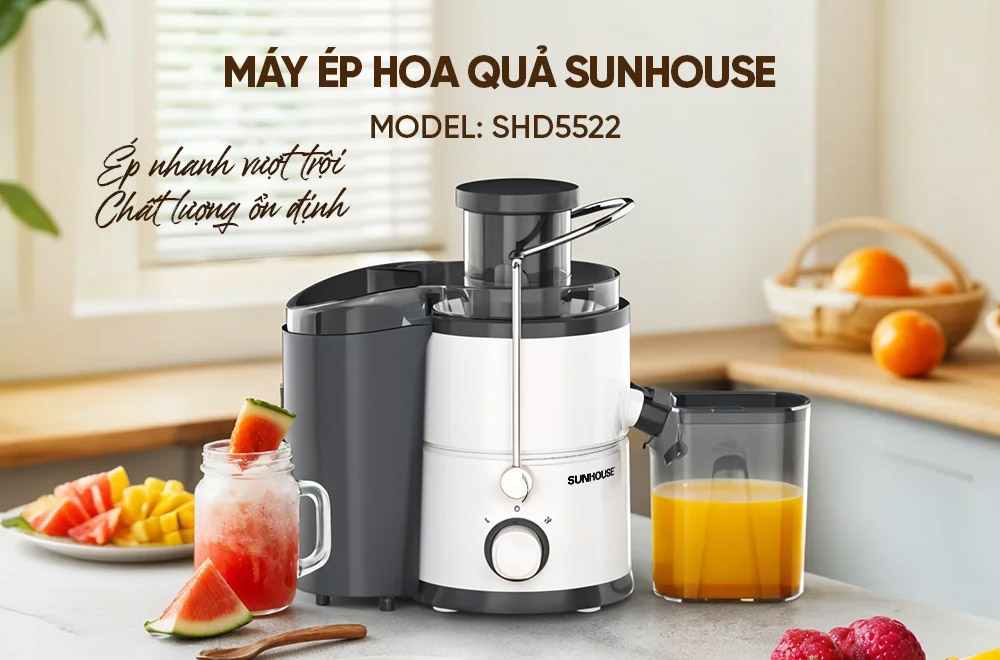 Máy Ép Trái Cây Sunhouse SHD5522 tích hợp nhiều tính năng an toàn