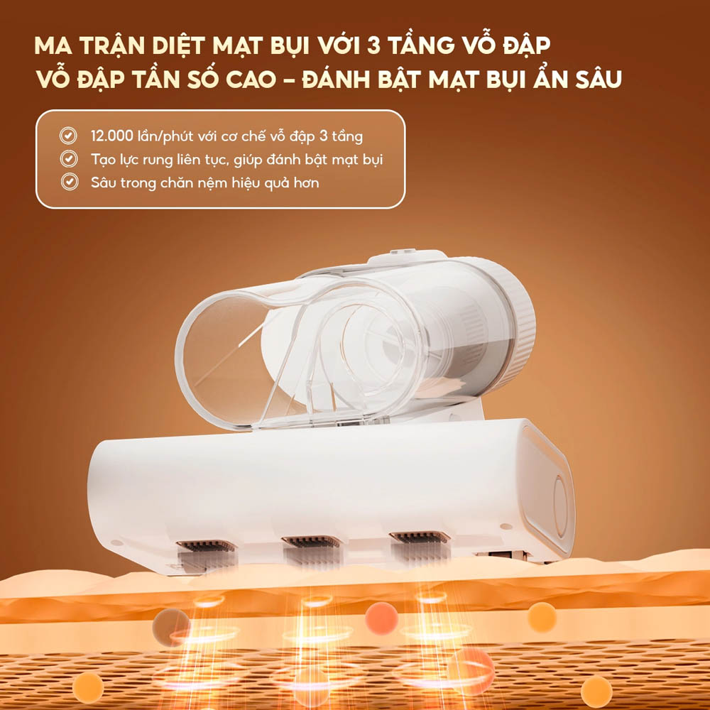 Máy Hút Bụi Đệm Giường Aqua ASM-Y201(W) đánh bật mạt bụi ẩn sâu