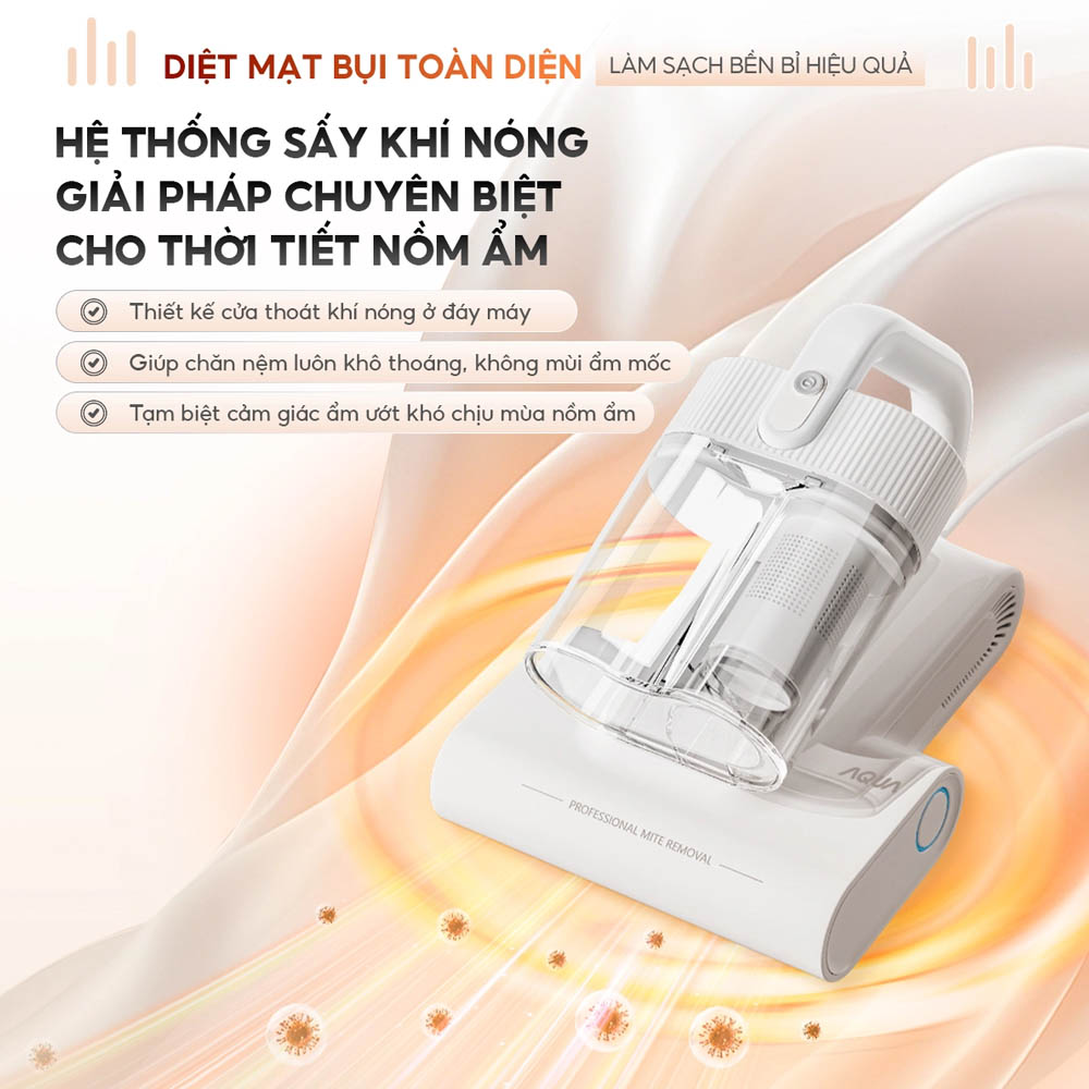 Hệ thống sấy khí nóng của Máy Hút Bụi Đệm Giường Aqua ASM-Y201(W)