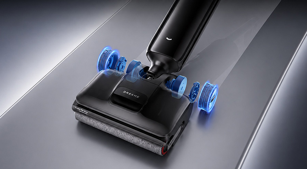 Hệ thống trợ lực Glide Wheel™ của Máy Hút Bụi Lau Nhà Dreame H16 FlexReach
