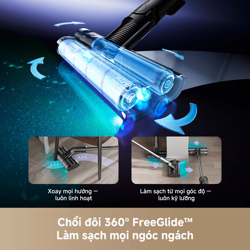 Máy Hút Bụi Lau Nhà Cầm Tay Mova I10 chống rối tóc hiệu quả