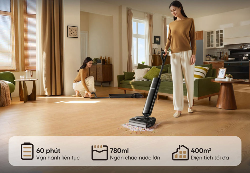 Máy Hút Bụi Lau Nhà Dreame H16 FlexReach có viên pin 4000mAh