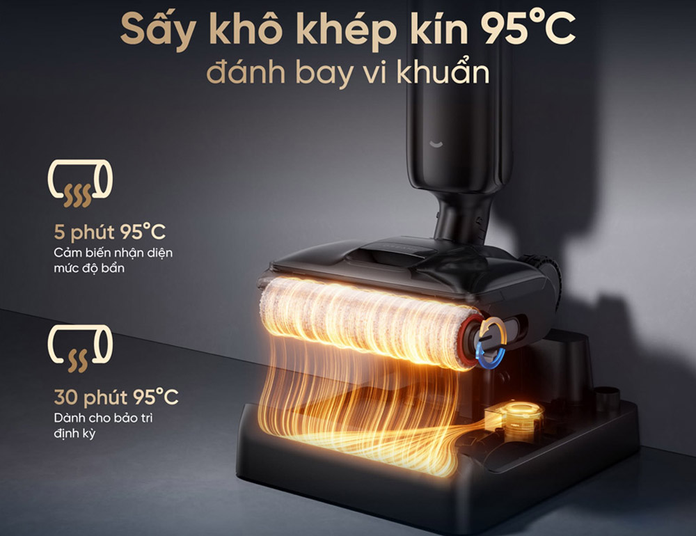 Máy Hút Bụi Lau Nhà Dreame H16 FlexReach đảm bảo con lăn luôn sạch sẽ
