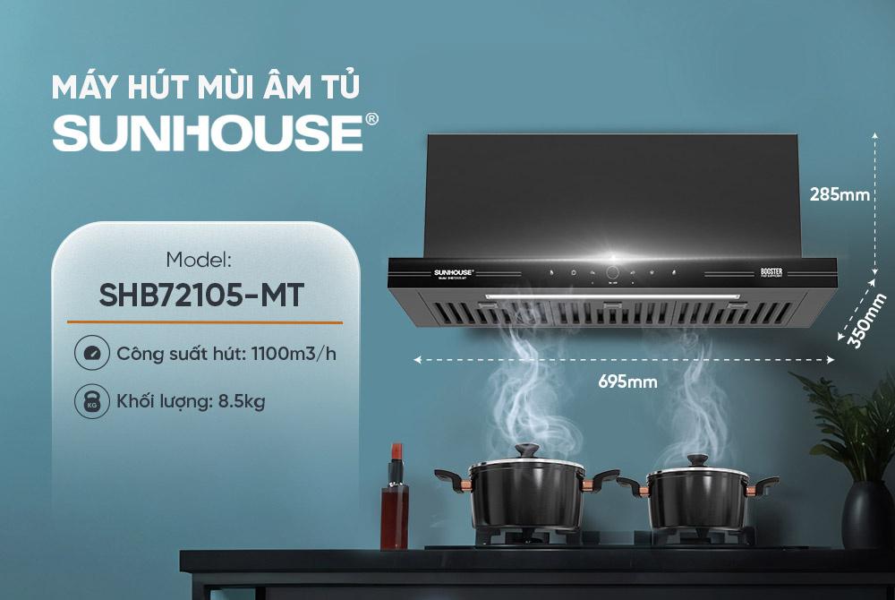 Máy Hút Mùi Âm Tủ Sunhouse SHB72105-MT