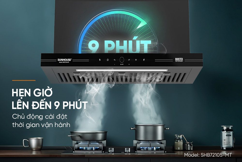 Sunhouse SHB72105-MT hỗ trợ chức năng hẹn giờ lên đến 9 phút