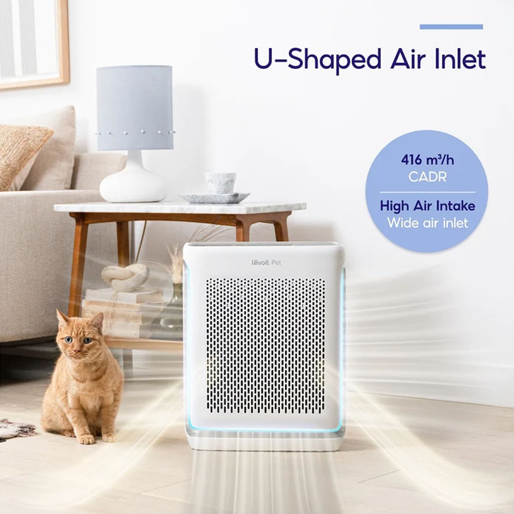 Máy Lọc Không Khí Levoit Vital 200S có cửa hút gió hình chữ U