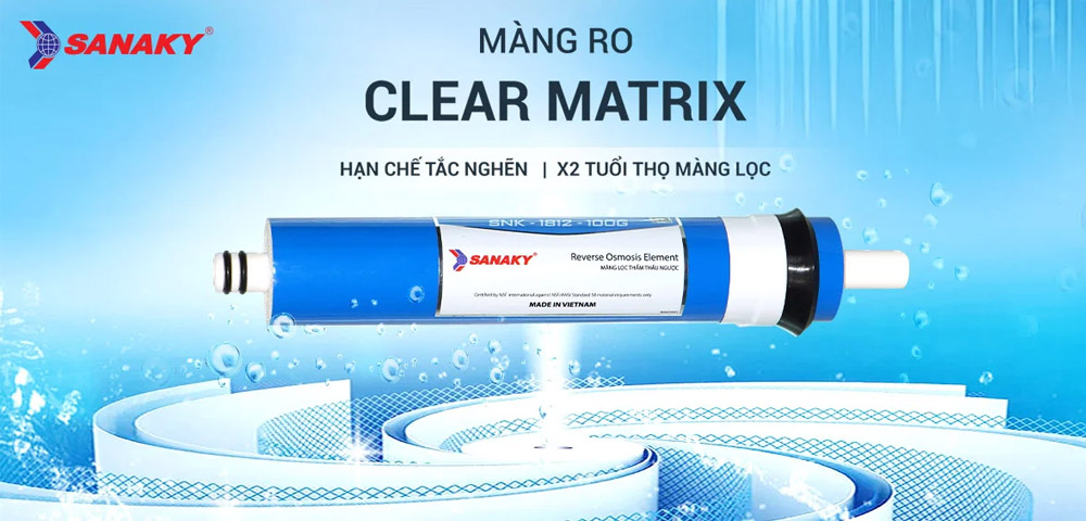 Công nghệ Clear Matrix trên Máy Lọc Nước Sanaky SNK-TV3HK020