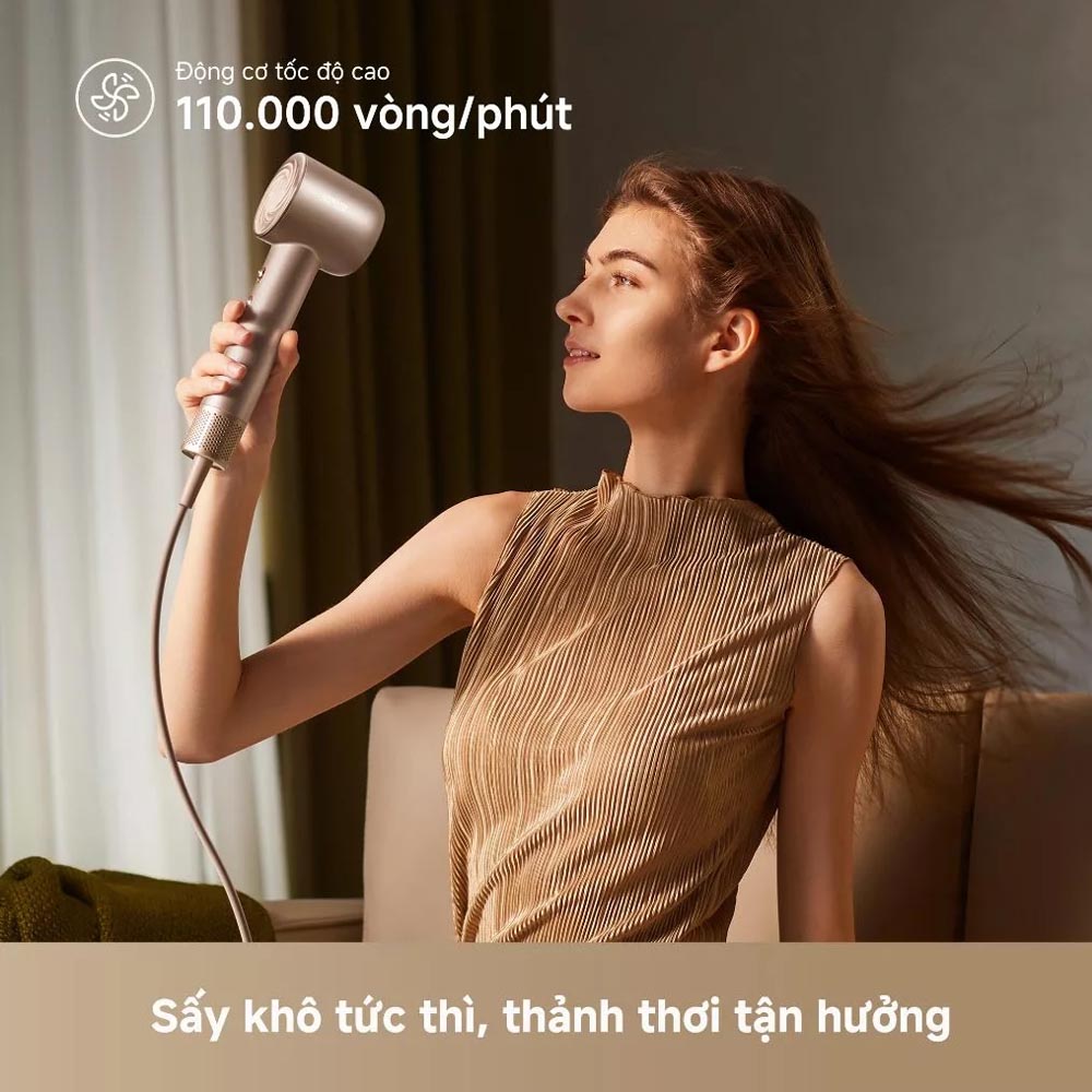 Máy Sấy Tóc Dreame Hair Dryer GloryUni AHG20W tạo ra luồng gió mạnh