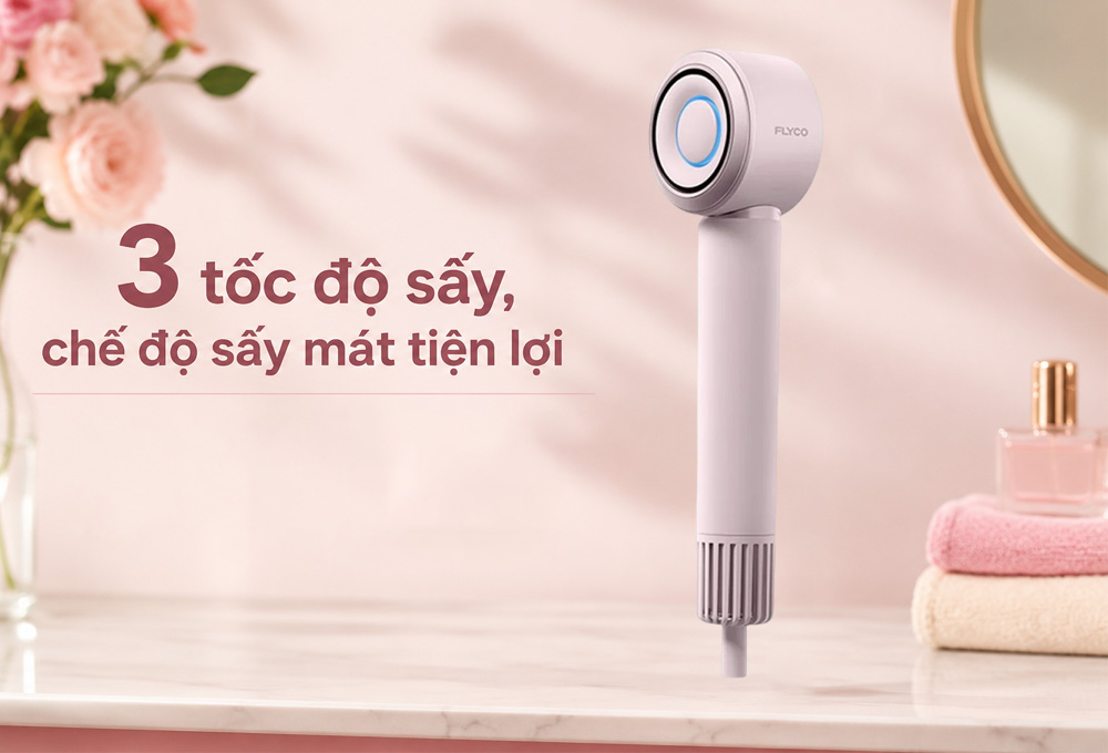3 mức tốc độ sấy cho phép điều chỉnh theo nhu cầu sử dụng thực tế