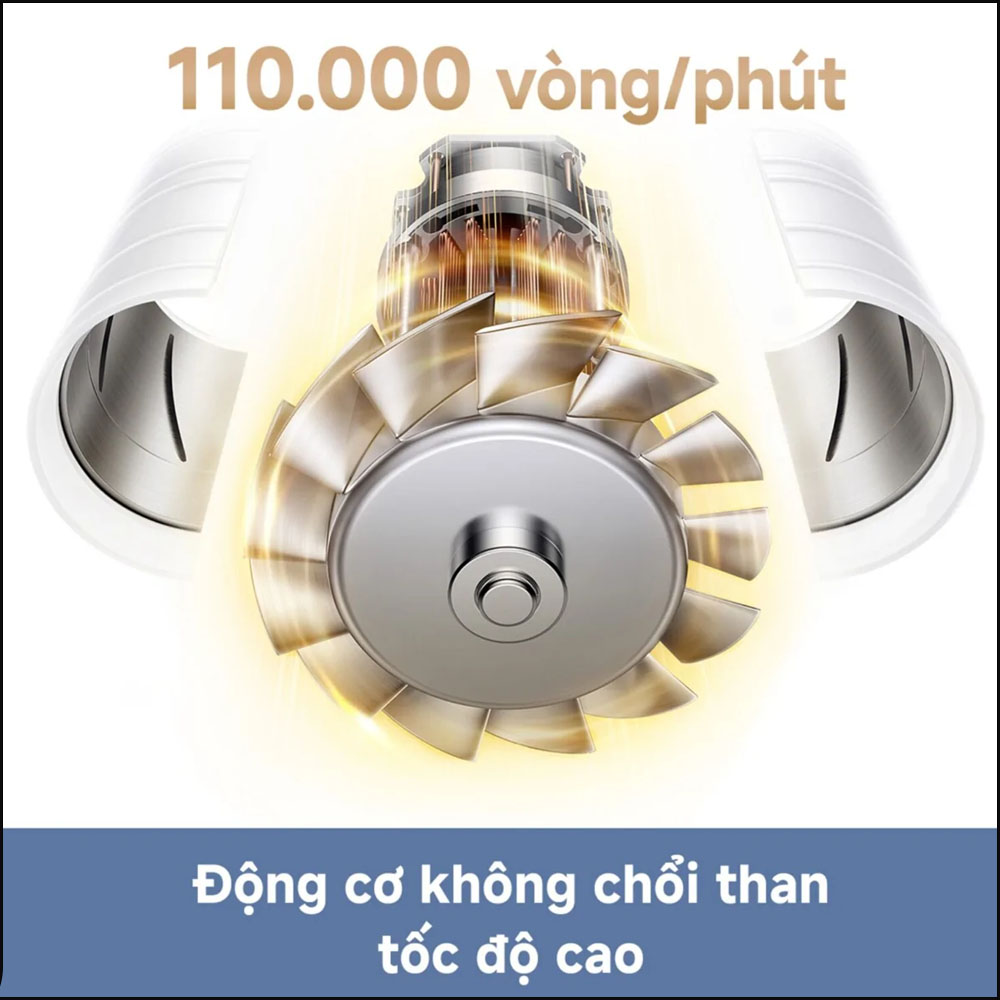 Động cơ không chổi than tốc độ cao giúp sấy khô nhanh chóng