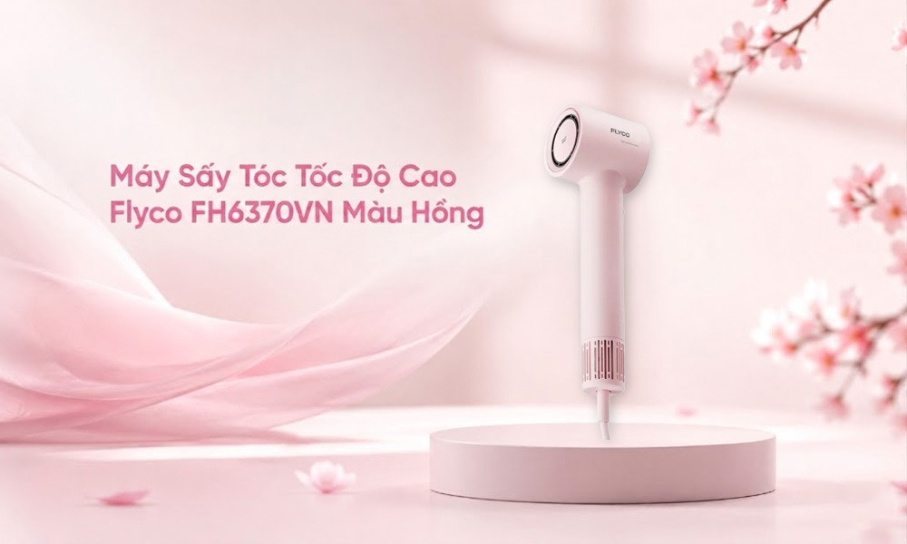Máy Sấy Tóc Tốc Độ Cao Flyco FH6370VN Màu Hồng có thiết kế thanh lịch