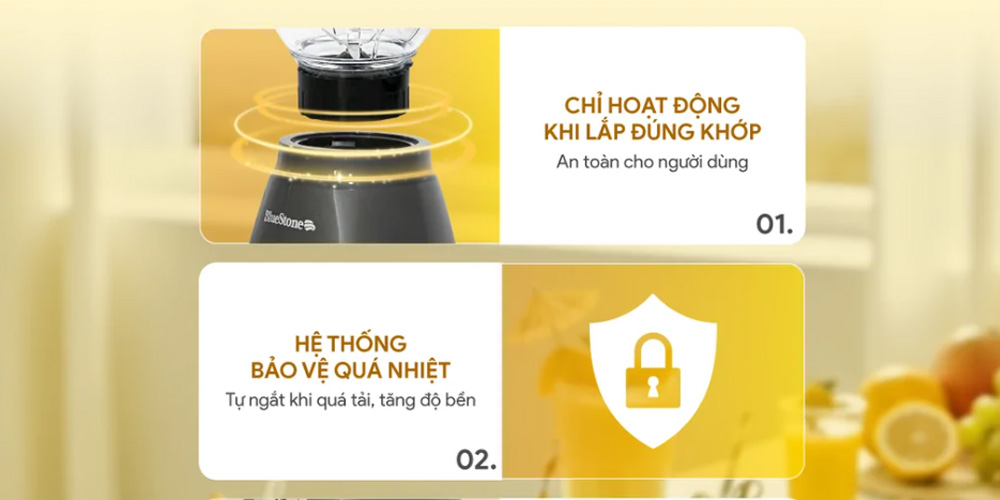 Máy Xay Sinh Tố BlueStone BLB-5323 600W mang đến sự yên tâm