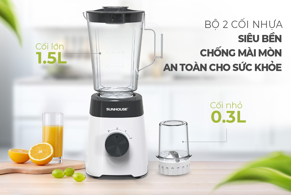 Cối xay được làm từ chất liệu nhựa bền bỉ, an toàn cho sức khỏe
