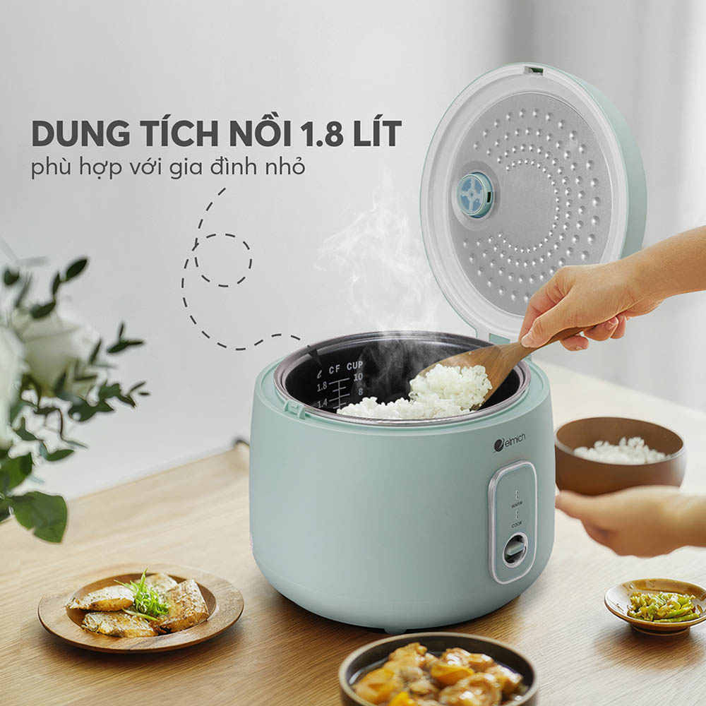 Dung tích 1.8L phù hợp cho gia đình từ 4 đến 6 thành viên