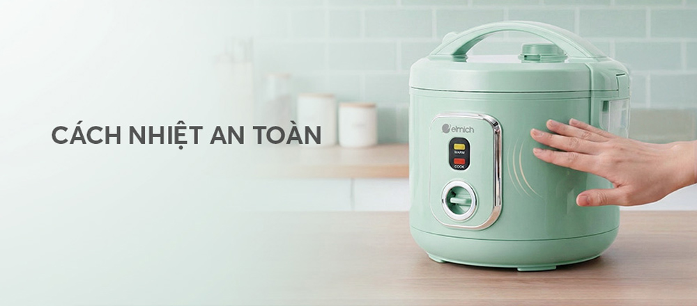 Vỏ ngoài của nồi được làm từ nhựa có khả năng cách nhiệt tốt