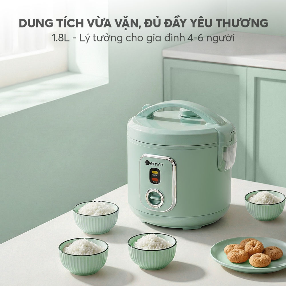 Nồi Cơm Điện Elmich RCE9357 có dung tích 1.8 lít